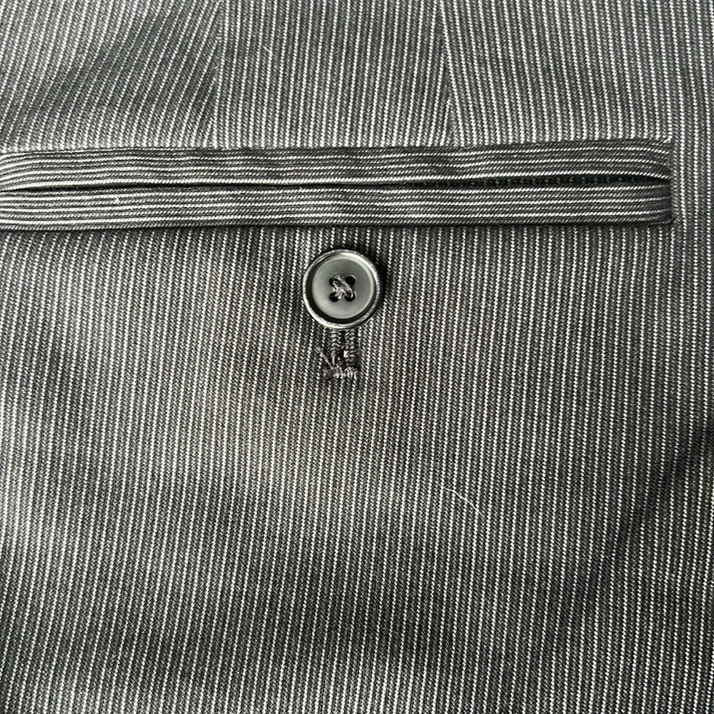 LOFT Ann Taylor Low Rise 90’s Y2K Charcoal Pinstripe Wide Leg Trousers 12